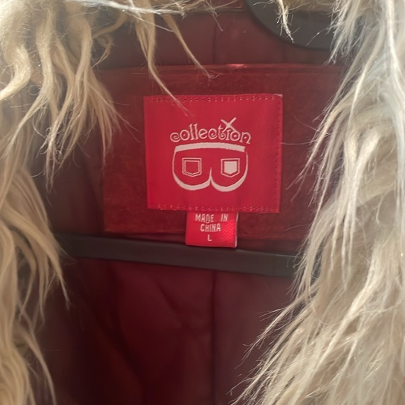 Vintage y2k wet seal suede and fur red coat jacket - Picture 3 of 3